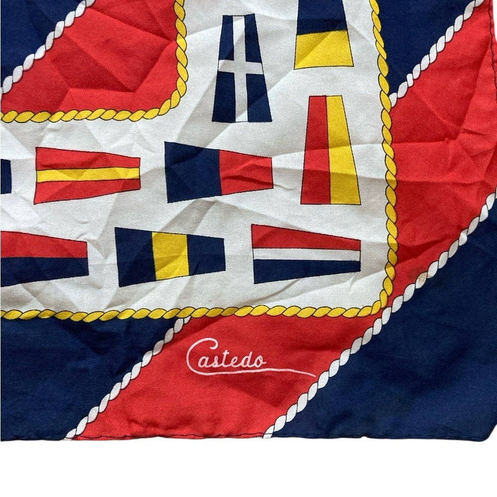 Vintage Multicolor Flags Scarf-Signed Castedo - image 3